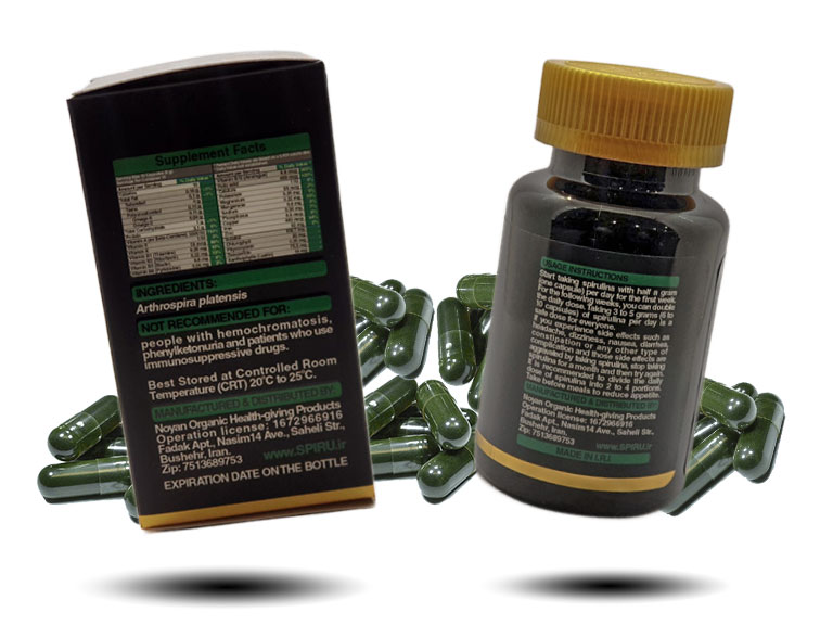 200 عدد کپسول جلبک اسپیرولینا اسپیرو